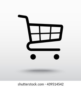 Shopping cart sign icon, vector illustration. Flat design style