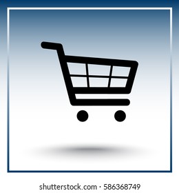Shopping cart sign icon, vector illustration. Flat design style