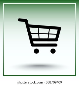 Shopping cart sign icon, vector illustration. Flat design style