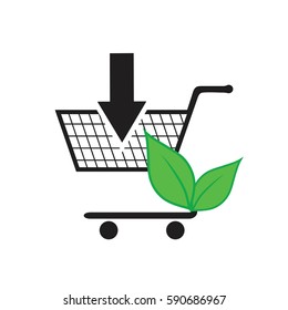 Shopping cart sign icon, vector