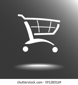 Shopping cart sign icon, vector illustration. Flat design style