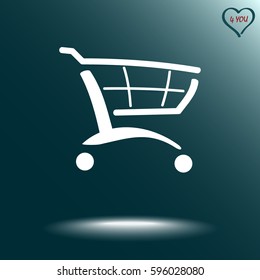 Shopping cart sign icon, vector illustration. Flat design style