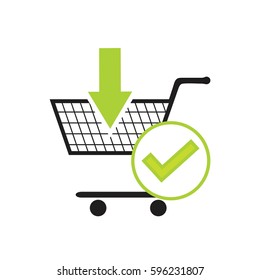 Shopping cart sign icon, vector