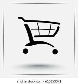 Shopping cart sign icon, vector illustration. Flat design style