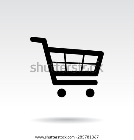 Shopping cart sign icon, vector illustration. Flat design style