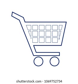 Shopping cart sign. Vector. Flat style black icon on white.