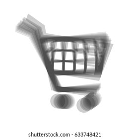 Shopping cart sign. Vector. Gray icon shaked at white background.