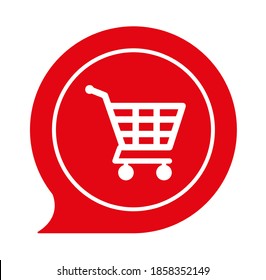 signo del carro de la compra. Icono del vector.