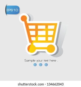 Shopping cart sign,vector