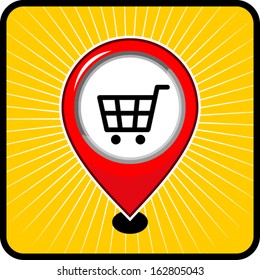 Shopping cart sign,vector 