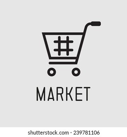 Shopping cart sign,vector illustration. market concept
