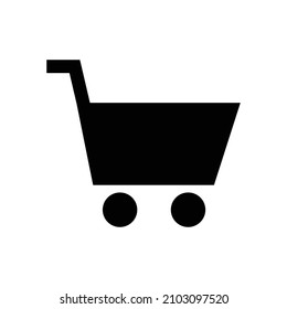 Shopping cart silhouette icon. Vector.