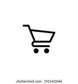 Shopping cart silhouette, Trolley icon vector, supermarket and mini market trolley icon,