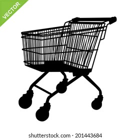 Shopping cart silhouette vector