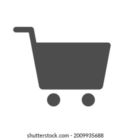 shopping cart silhouette vector icon isolated on white background. shopping cart icon for web, mobile apps, ui design and print polygraphy