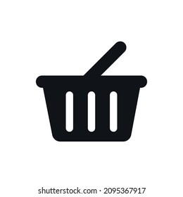 Carro de compras icono simple vector negro.