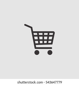 shopping cart simple icon illustration vector, for web and mobile design