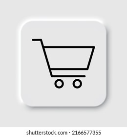 Shopping cart simple icon vector. Flat design. Neumorphism design.ai