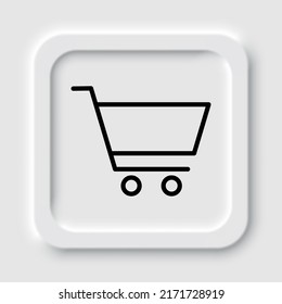 Shopping cart simple icon vector. Flat design. Neumorphism design.ai