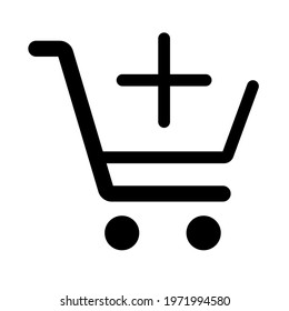 Shopping cart simple isolated icon for apps and websites 