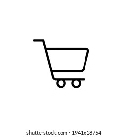 Icono de línea delgada simple del carro de compras ilustración vectorial