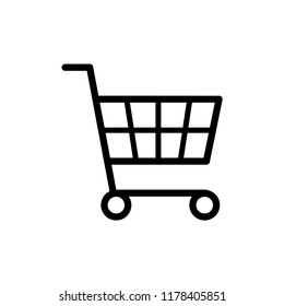 Shopping cart simple vector icon illustration.