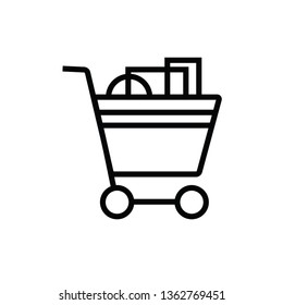 Shopping cart simple vector icon