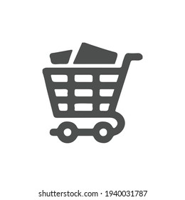 ilustración de icono del vector simple del carro de la compra