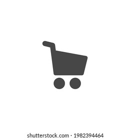 Icono de vector simple del carro de la compra. Símbolo de glifo negro.