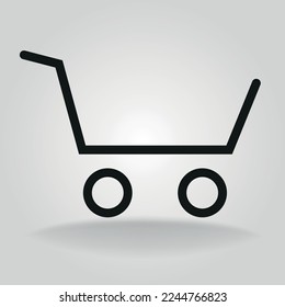 Shopping cart simple vector icon for online store. A minimalist basket. Line icon.