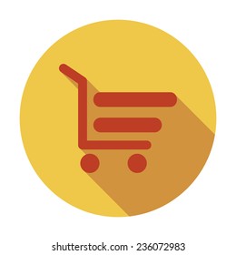 Shopping cart. Single flat color icon. Vector illustration.