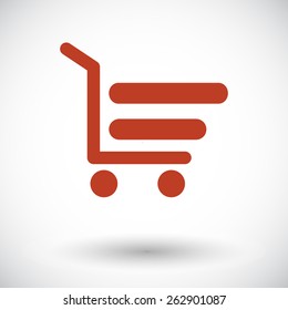 Shopping cart. Single flat icon on white background. Vector illustration.