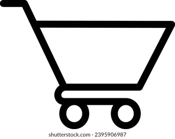 icono de la línea de un solo vector del carrito de compras