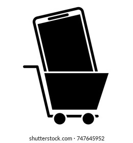shopping cart and smartphone online order commerce