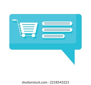 carro de la compra en la burbuja del habla