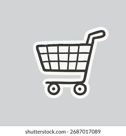 Icono de Vector de la etiqueta engomada del Carrito de compras