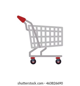 shopping cart store market shop commerce icon. Isolated and flat illustration. Vector graphic