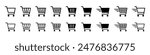 Shopping cart. Supermarket basket vector set. Store checkout isolated icon.