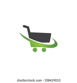 Shopping Cart Swoosh Icon Logo
