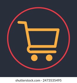 Shopping cart symbol abstract beautiful black background vector illustration design.