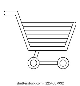 Shopping cart symbol in black and white