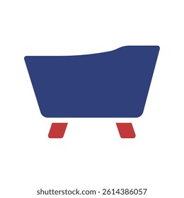 Shopping Cart Symbol Minimalist Blue and Red