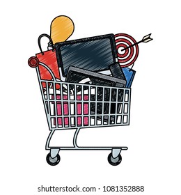 Shopping cart symbol scribble