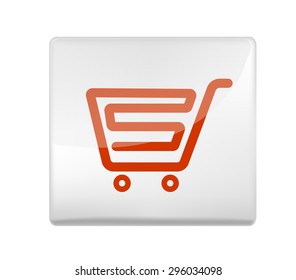 shopping cart symbol vector element design red
