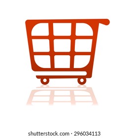 shopping cart symbol vector element design red