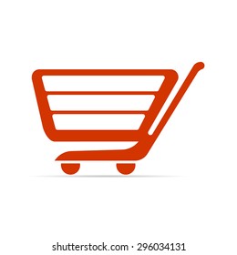 shopping cart symbol vector element design red