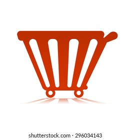 shopping cart symbol vector element design red