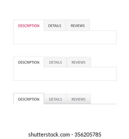 Shopping Cart Tabs Interface Vector Web Elements, Tabbed Based Navigation Menu Box For Ecommerce Product Details Page Or Any Website Page, User Interface Modern Design, Ux, Ui, 