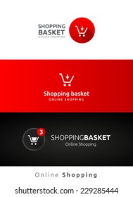 Shopping cart template and its variants in black and red