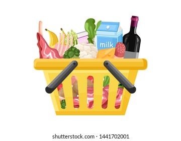 Shopping cart template Vector flat style. Product icon sale concept